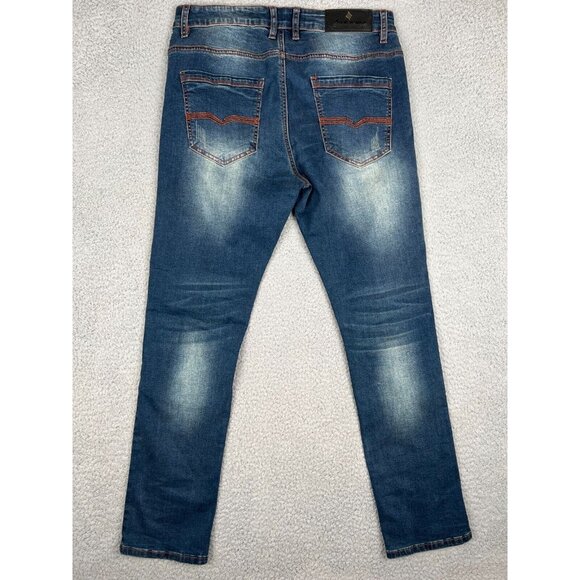 Ace of Diamond Western Bootcut Cowboy Distressed Jeans Men's 30x31 Blue Rodeo - Picture 3 of 11